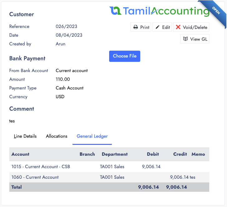 Bank Payments