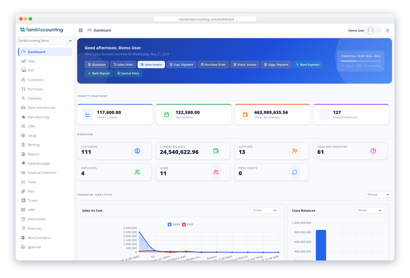 TA Book ERP Dashboard