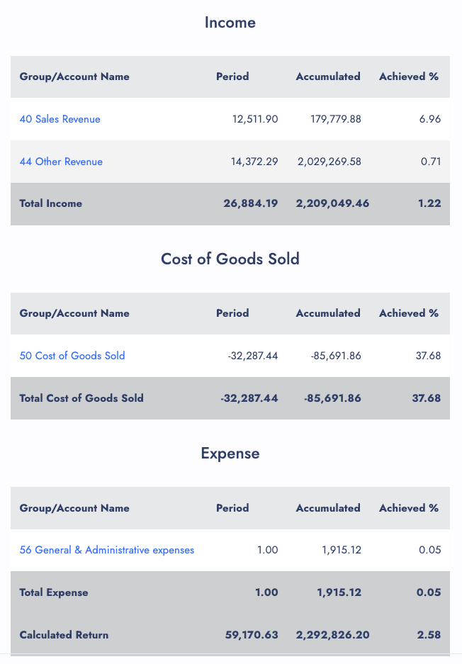Profit & Loss Statement