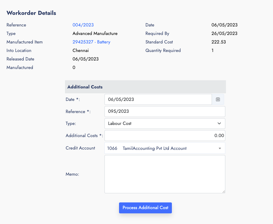 Additional Cost