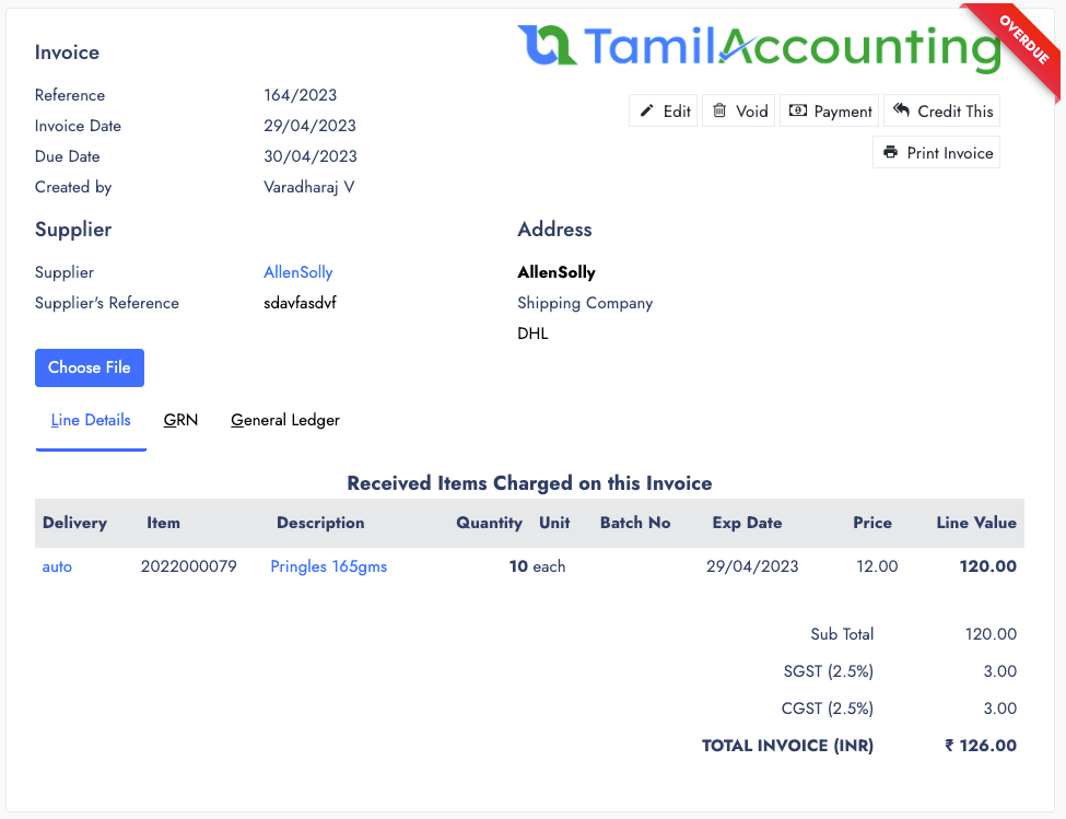 Purchase Invoice
