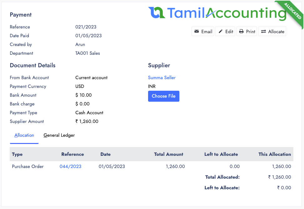 Supplier Payments