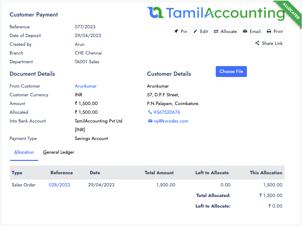 Customer Payments